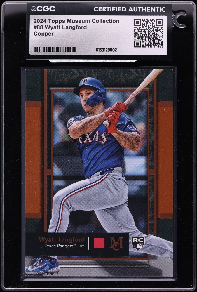2024 Topps Museum Collection Copper Wyatt Langford ROOKIE #88 CGC AUTH