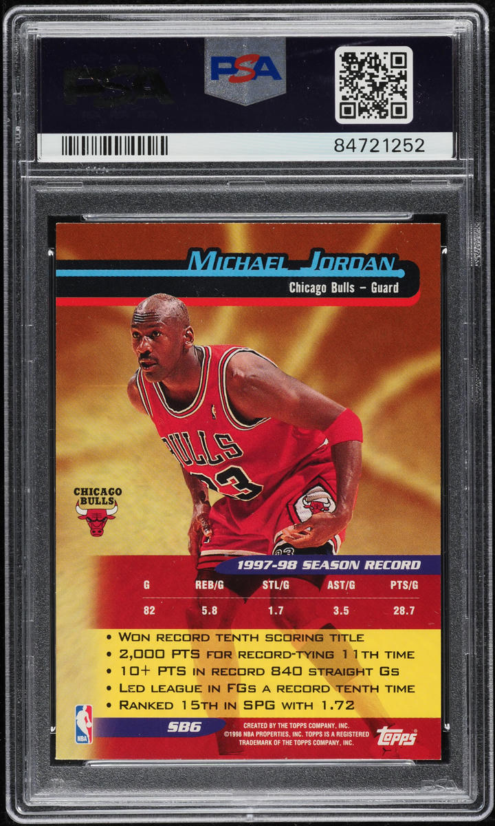 1998 Topps Season's Best Michael Jordan #SB6 PSA 9 MINT