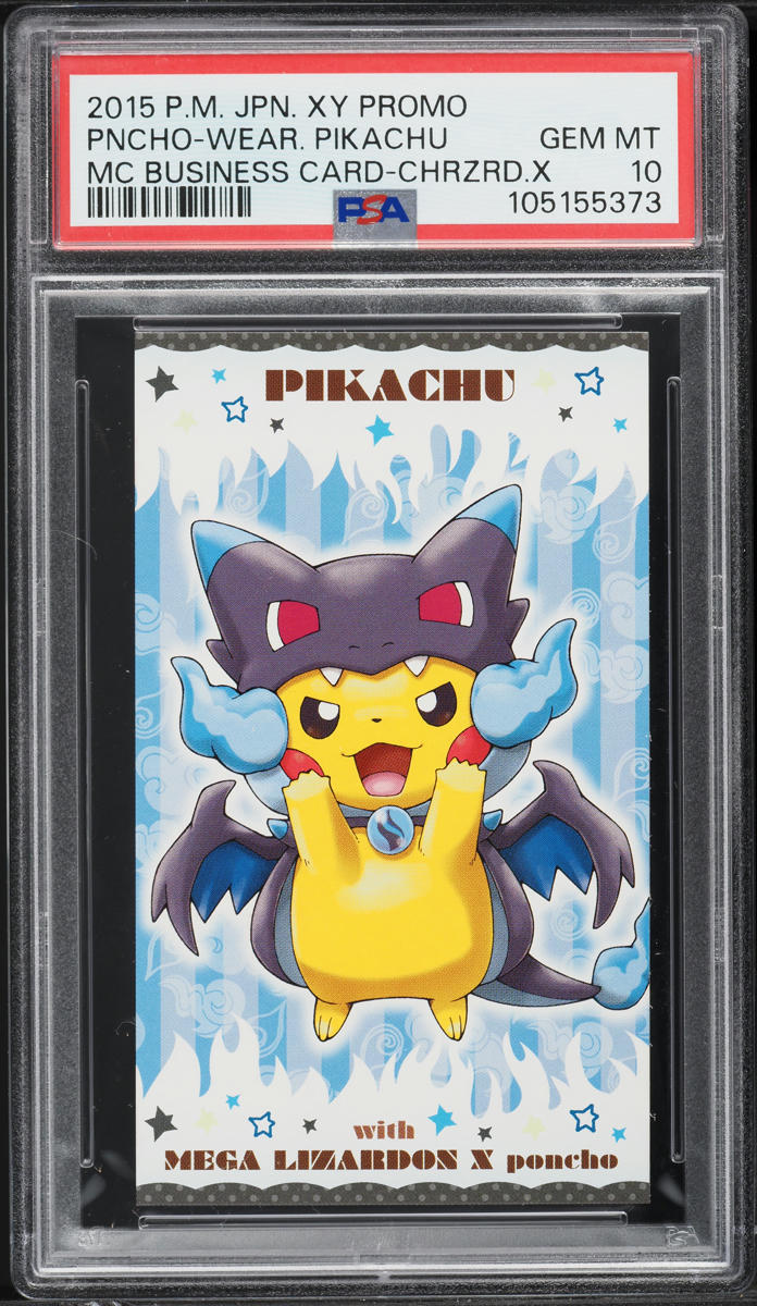 2015 Pokemon Japanese XY Promo MC Business Card Charizard Poncho Pikachu PSA 10