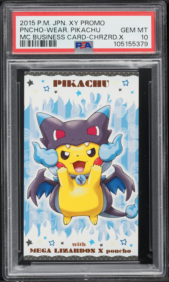 2015 Pokemon Japanese XY Promo MC Business Card Charizard Poncho Pikachu PSA 10