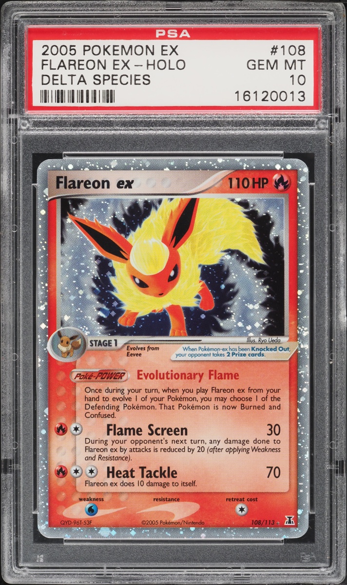 2005 Pokemon EX Delta Species Holo Flareon Ex #108 PSA 10 GEM MINT