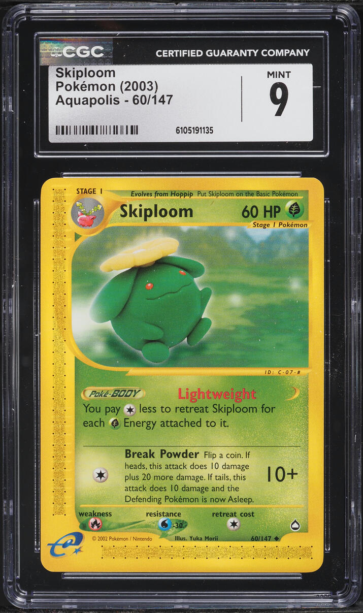 2003 Pokemon Aquapolis Skiploom #60 CGC 9 MINT