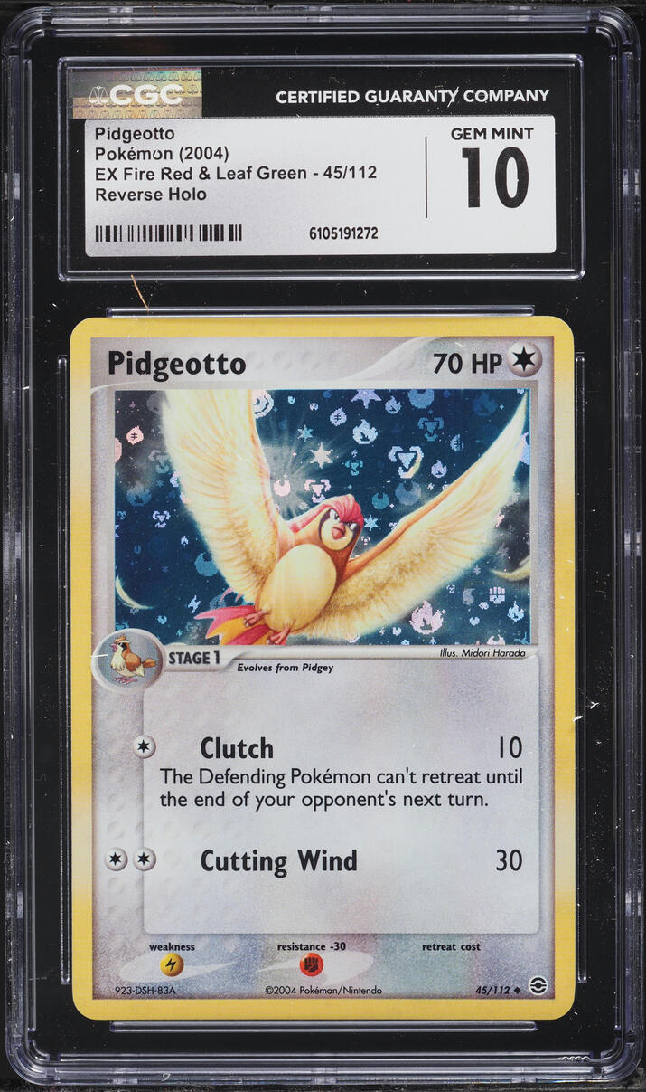 2004 Pokemon EX Fire Red & Leaf Green Reverse Holo Pidgeotto #45 CGC 10 GEM MINT