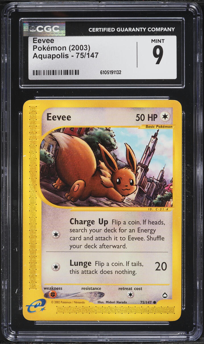 2003 Pokemon Aquapolis Eevee #75 CGC 9 MINT