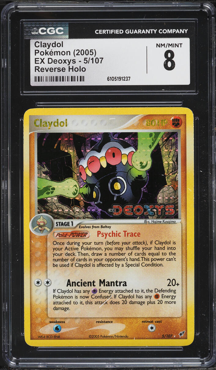 2005 Pokemon EX Deoxys Reverse Holo Claydol #5 CGC 8 NM-MT