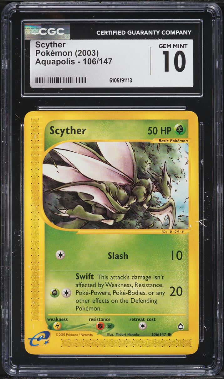 2003 Pokemon Aquapolis Scyther #106 CGC 10 GEM MINT