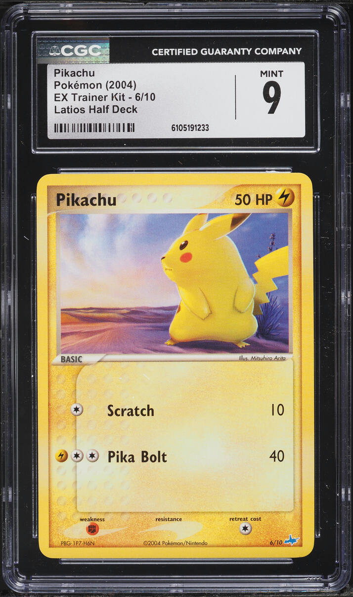 2004 Pokemon EX Trainer Kit Latios Half Deck Pikachu #6 CGC 9 MINT