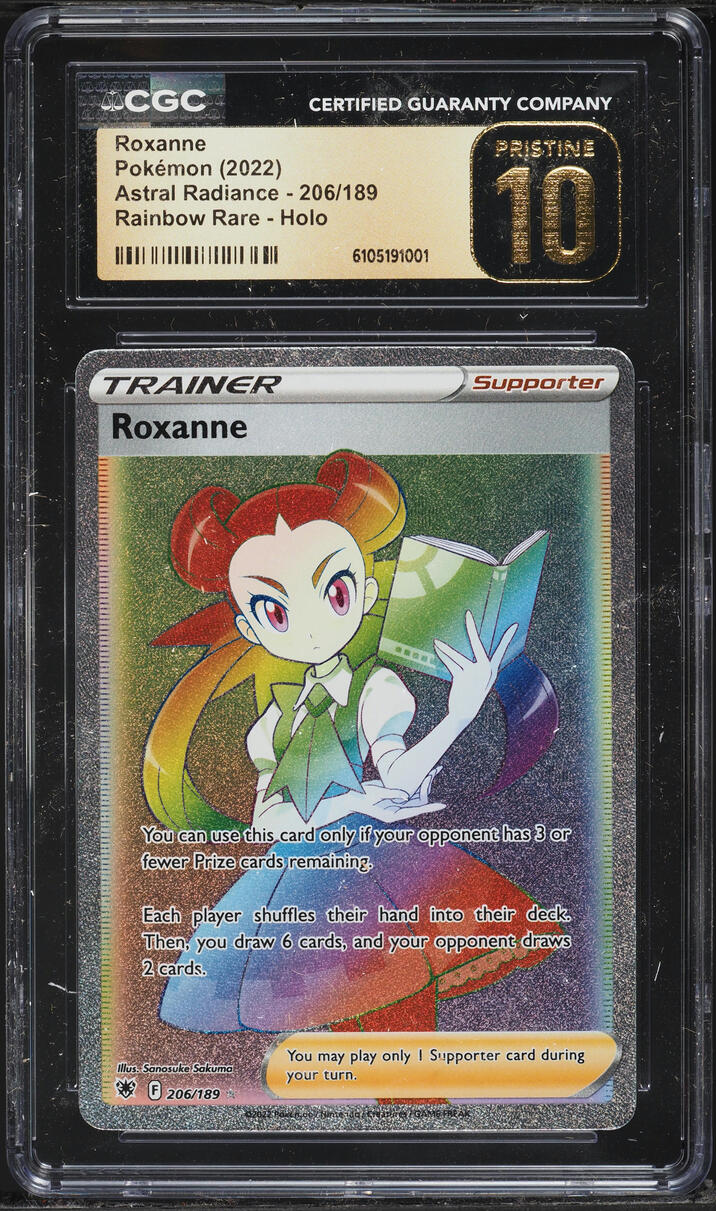 2022 Pokemon Sword & Shield Astral Radiance Rainbow Rare Roxanne #206 CGC 10 PRISTINE