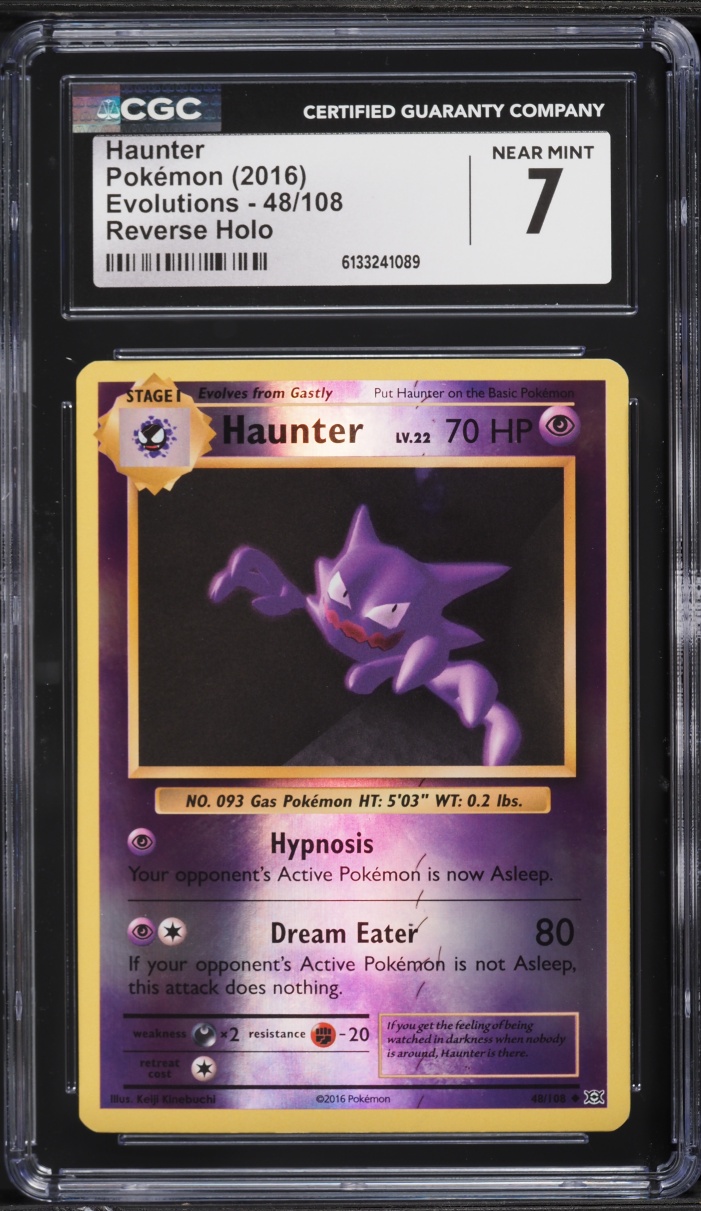 2016 Pokemon XY Evolutions Reverse Holo Haunter #48 CGC 7 NRMT