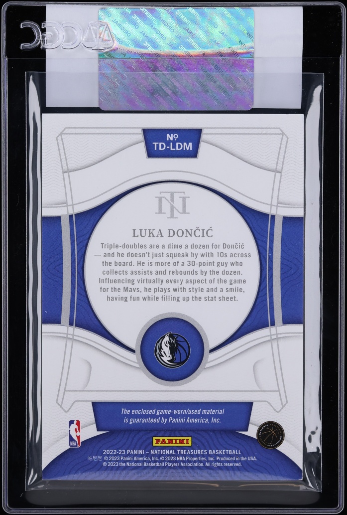 2022 National Treasures Treasured Threads Super Prime Luka Doncic PATCH 1/1 #TD-LDM CGC AUTH - Photo 2