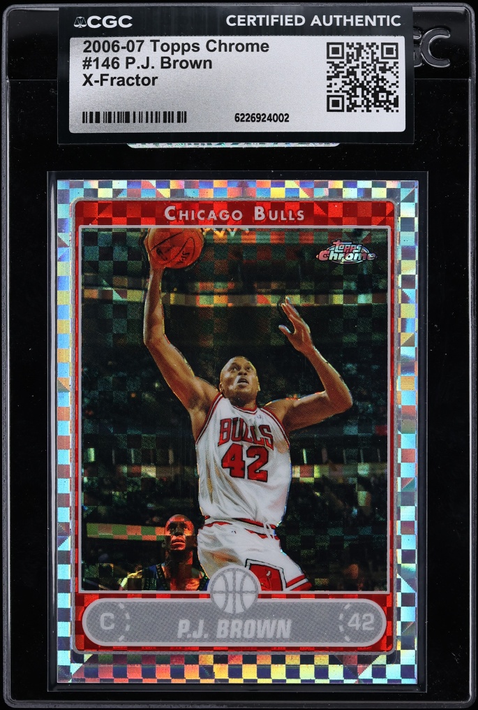 2006 Topps Chrome Xfractor P.J. Brown /10 #146 CGC AUTH
