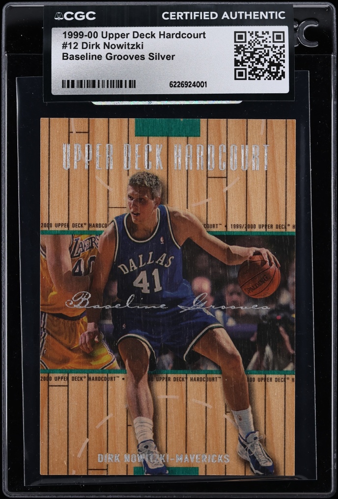 1999 Upper Deck Hardcourt Baseline Grooves Silver Dirk Nowitzki /50 #12 CGC AUTH