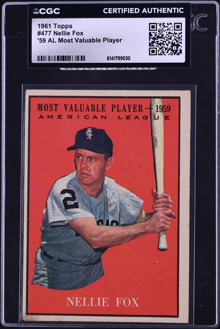 1961 Topps Nellie Fox MVP #477 CGC AUTH