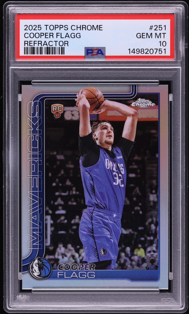 2025 Topps Chrome Refractor Cooper Flagg ROOKIE #251 PSA 10 GEM MINT