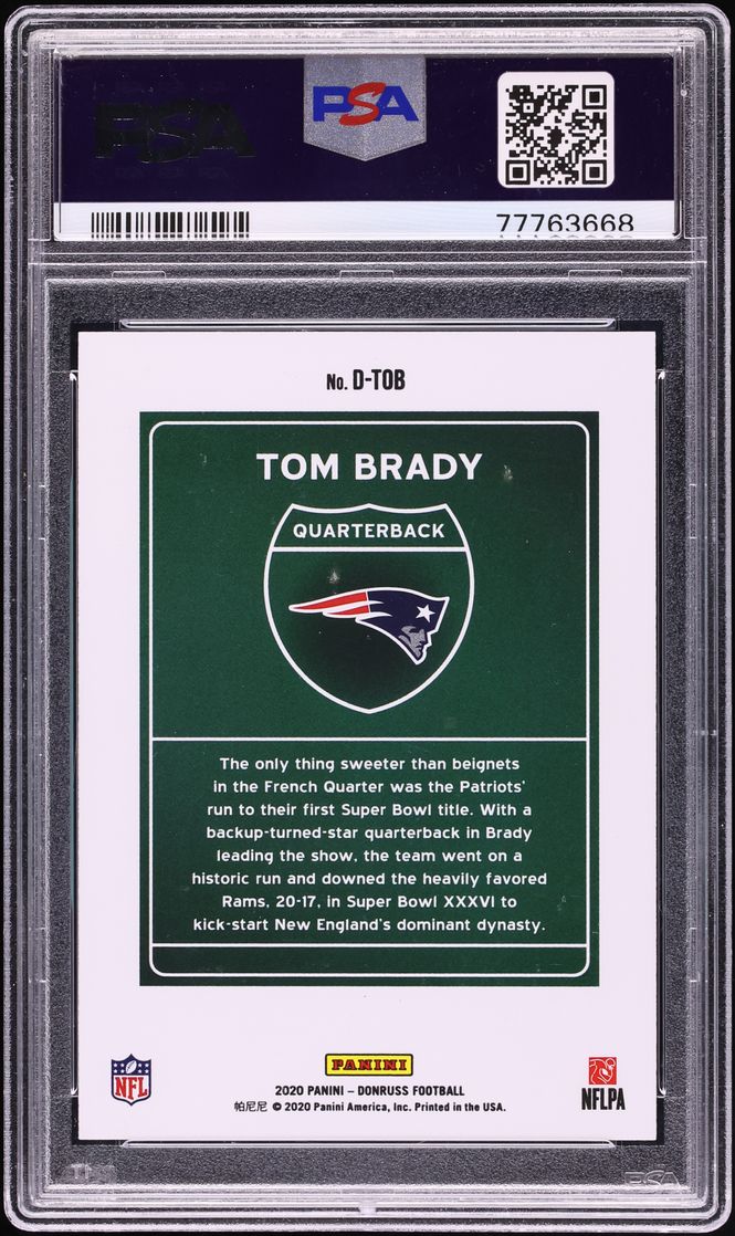2020 Donruss Downtown Tom Brady #D-TOB PSA 10 GEM MINT