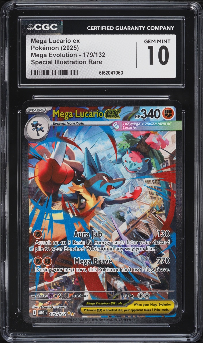 2025 Pokemon Mega Evolution SIR Mega Lucario Ex #179 CGC 10 GEM MINT
