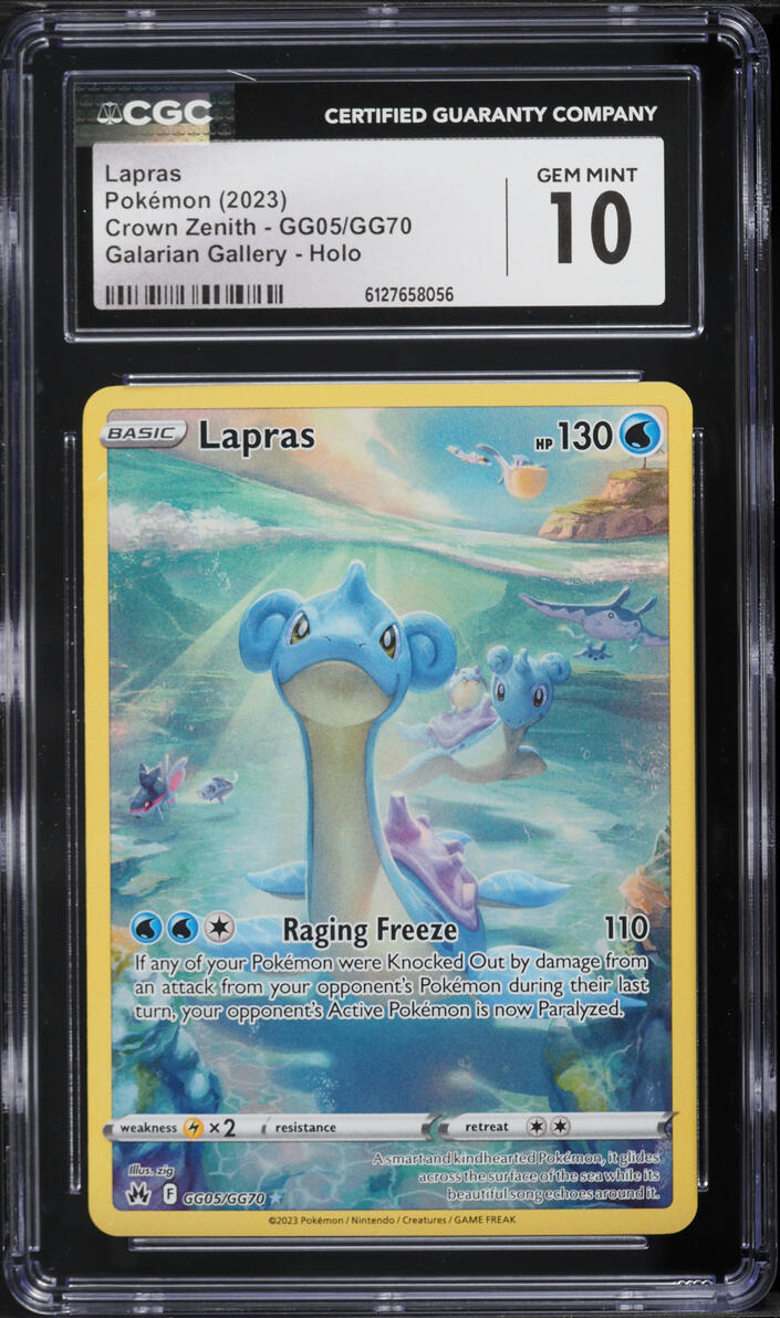 2023 Pokemon Sword & Shield Crown Zenith Alt Art Lapras #GG05 CGC 10 GEM MINT