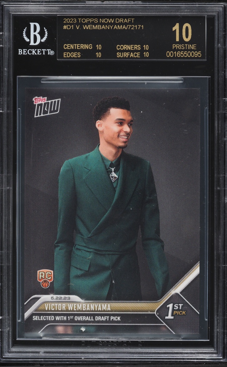 2023 Topps Now Draft Victor Wembanyama ROOKIE #D-1 BGS 10 PRISTINE, BLACK LABEL