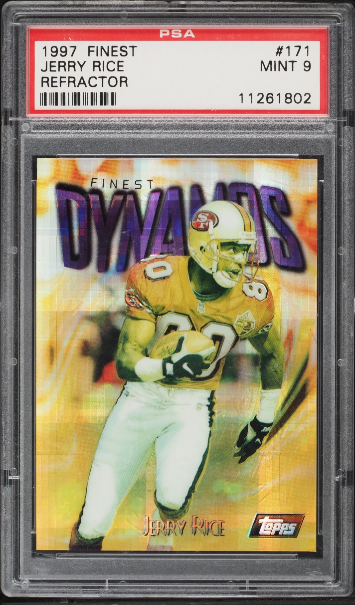 1997 Finest Dynamos Refractor Jerry Rice #171 PSA 9 MINT