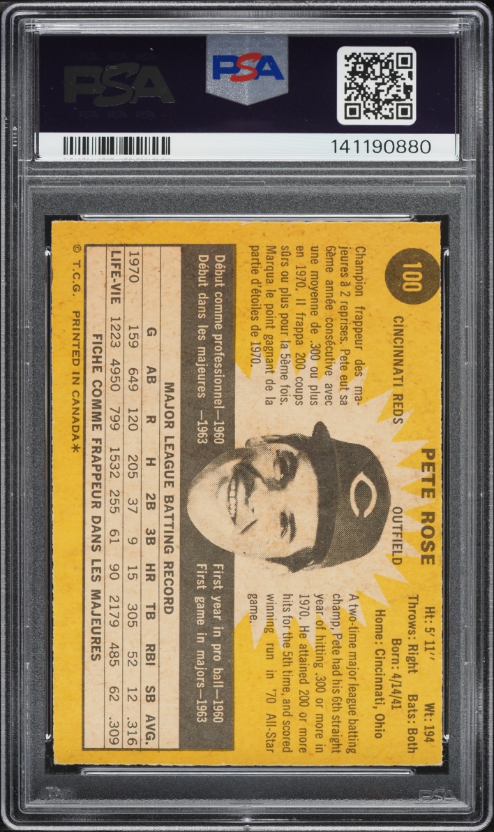 1971 O-Pee-Chee Pete Rose #100 PSA 5 EX
