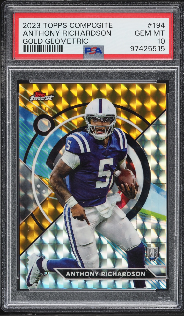 2023 Topps Composite Gold Geometric Anthony Richardson ROOKIE /50 #194 PSA 10 GEM MINT