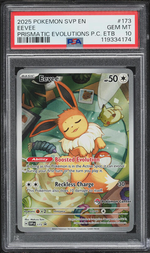 2002 Pokemon Legendary Collection Reverse Holo Eevee #74 CGC 9.5