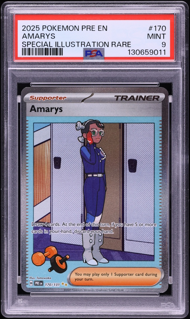 2025 Pokemon Scarlet & Violet Prismatic Evolutions SIR Amarys #170 PSA 9 MINT