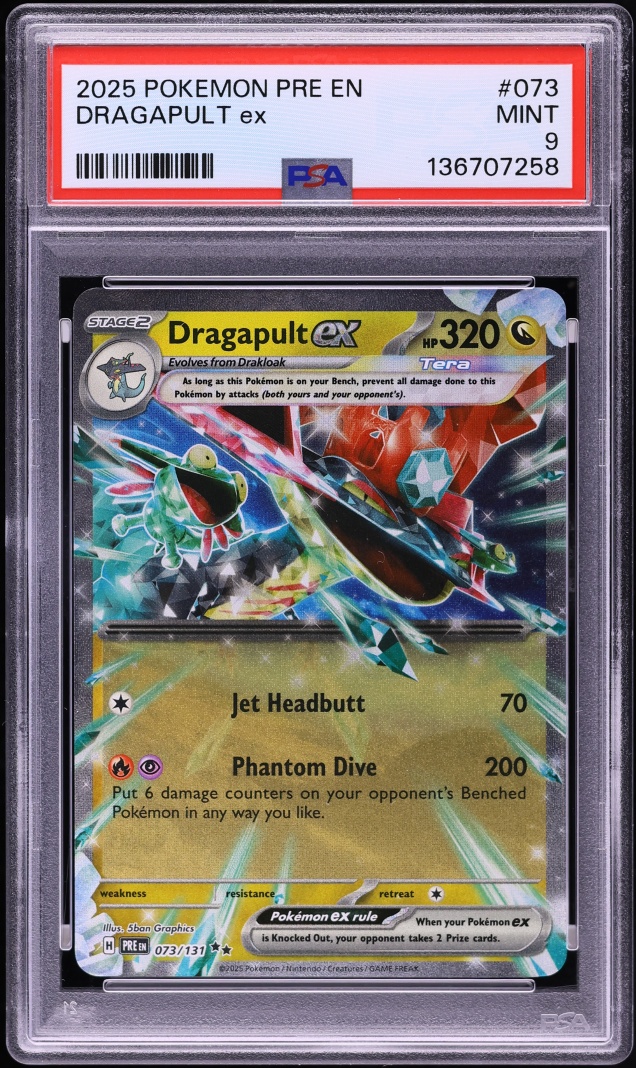 2025 Pokemon Scarlet & Violet Prismatic Evolutions Dragapult ex #73 PSA 9 MINT