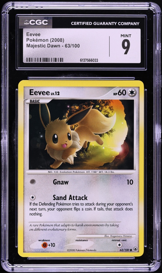 2008 Pokemon Diamond & Pearl Majestic Dawn Eevee #63 CGC 9 MINT