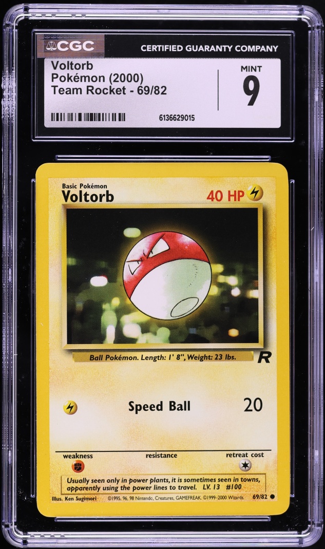 2000 Pokemon Team Rocket Voltorb #69 CGC 9 MINT