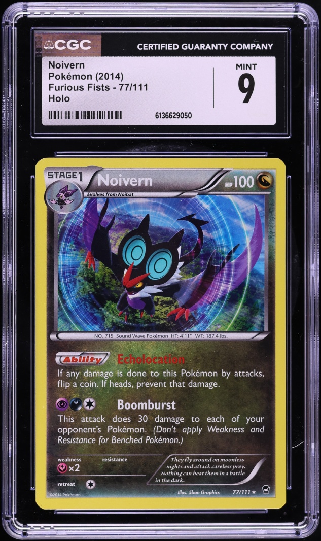 2014 Pokemon XY Furious Fists Holo Noivern #77 CGC 9 MINT