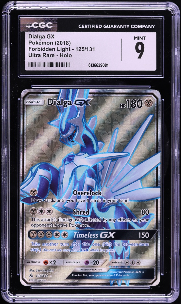 2018 Pokemon Sun & Moon Forbidden Light Full Art Dialga GX #125 CGC 9 MINT
