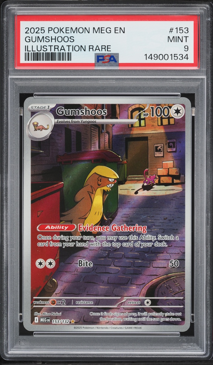 2025 Pokemon Mega Evolution IR Gumshoos #153 PSA 9 MINT