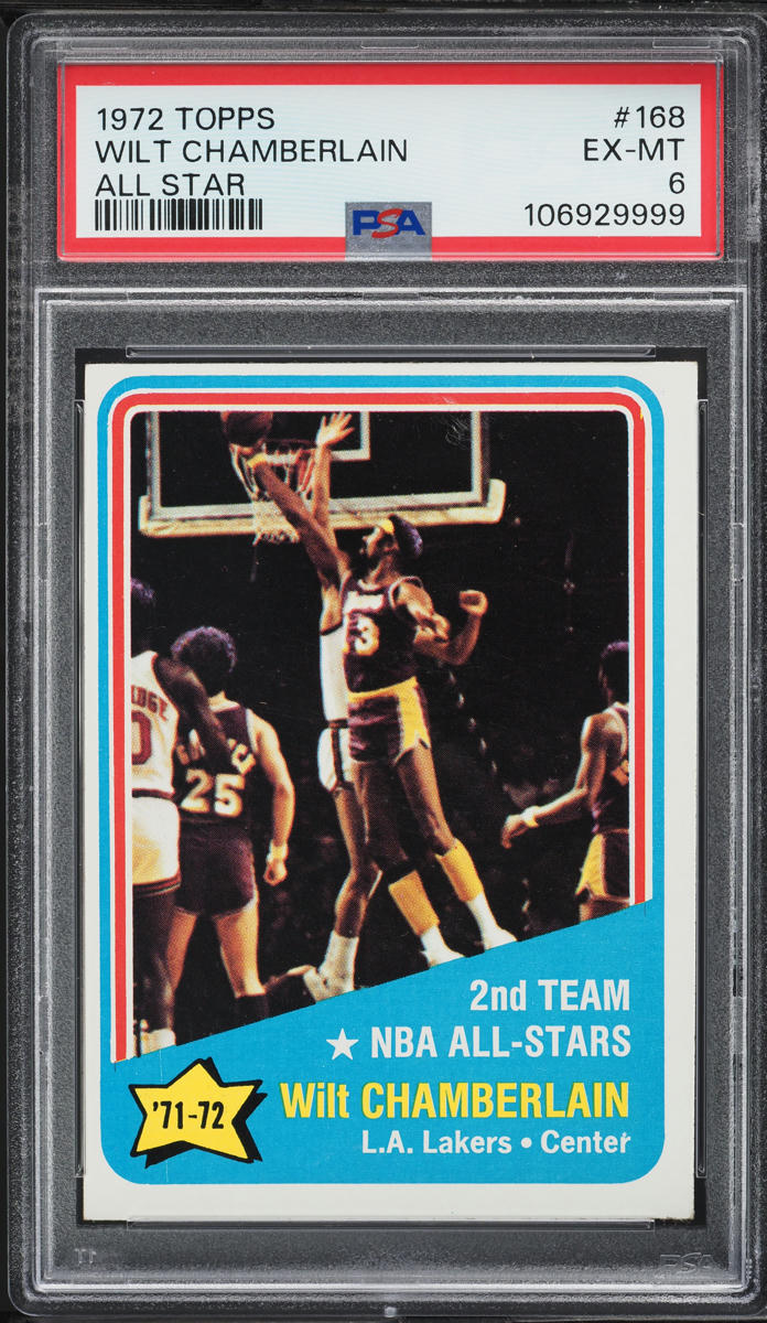 1972 Topps Basketball Wilt Chamberlain ALL-STAR #168 PSA 6 EXMT
