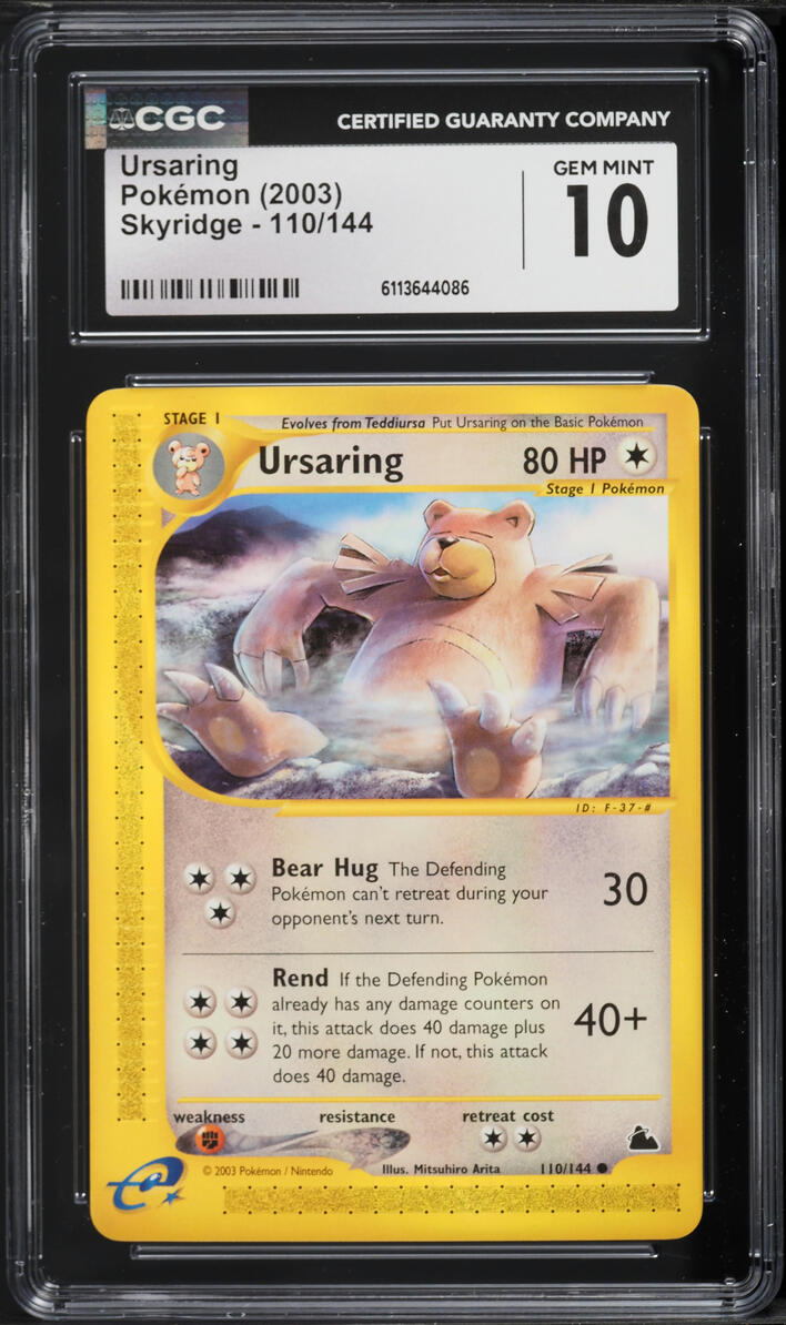 2003 Pokemon Skyridge Ursaring #110 CGC 10 GEM MINT