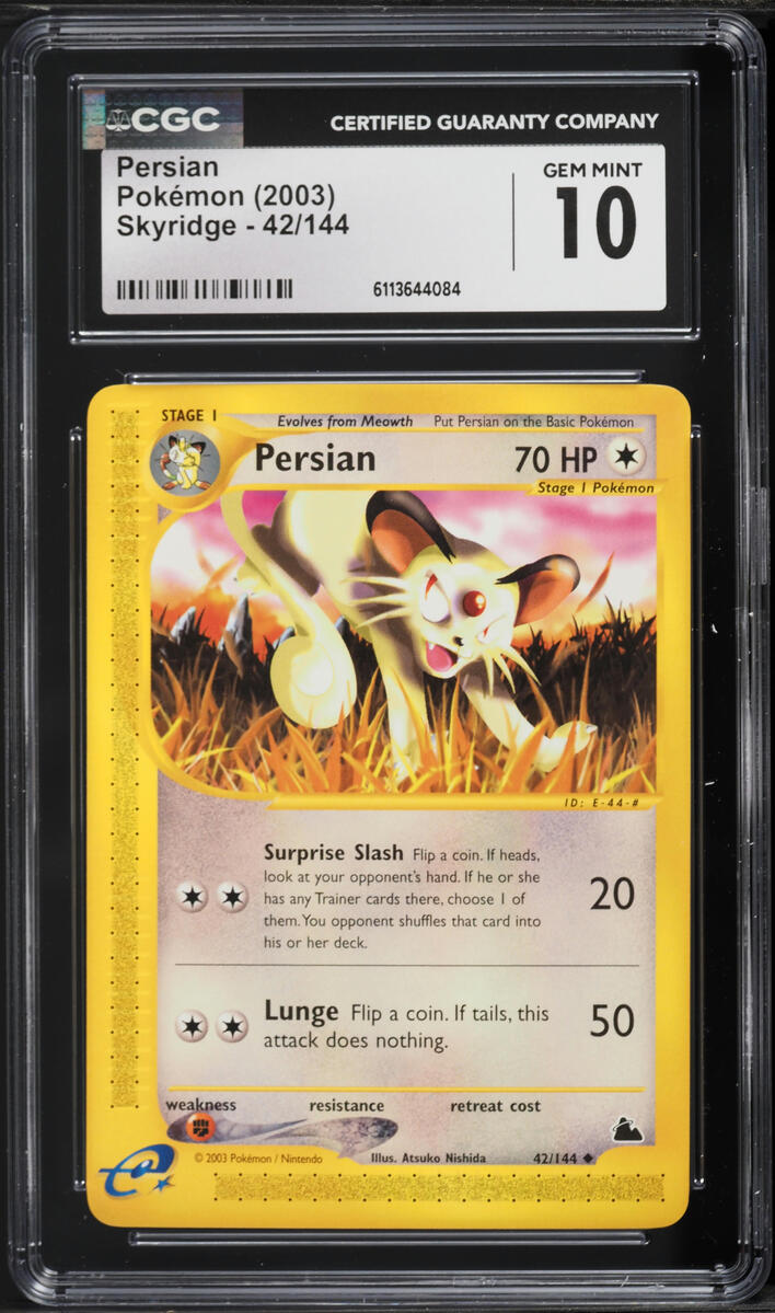 2003 Pokemon Skyridge Persian #42 CGC 10 GEM MINT