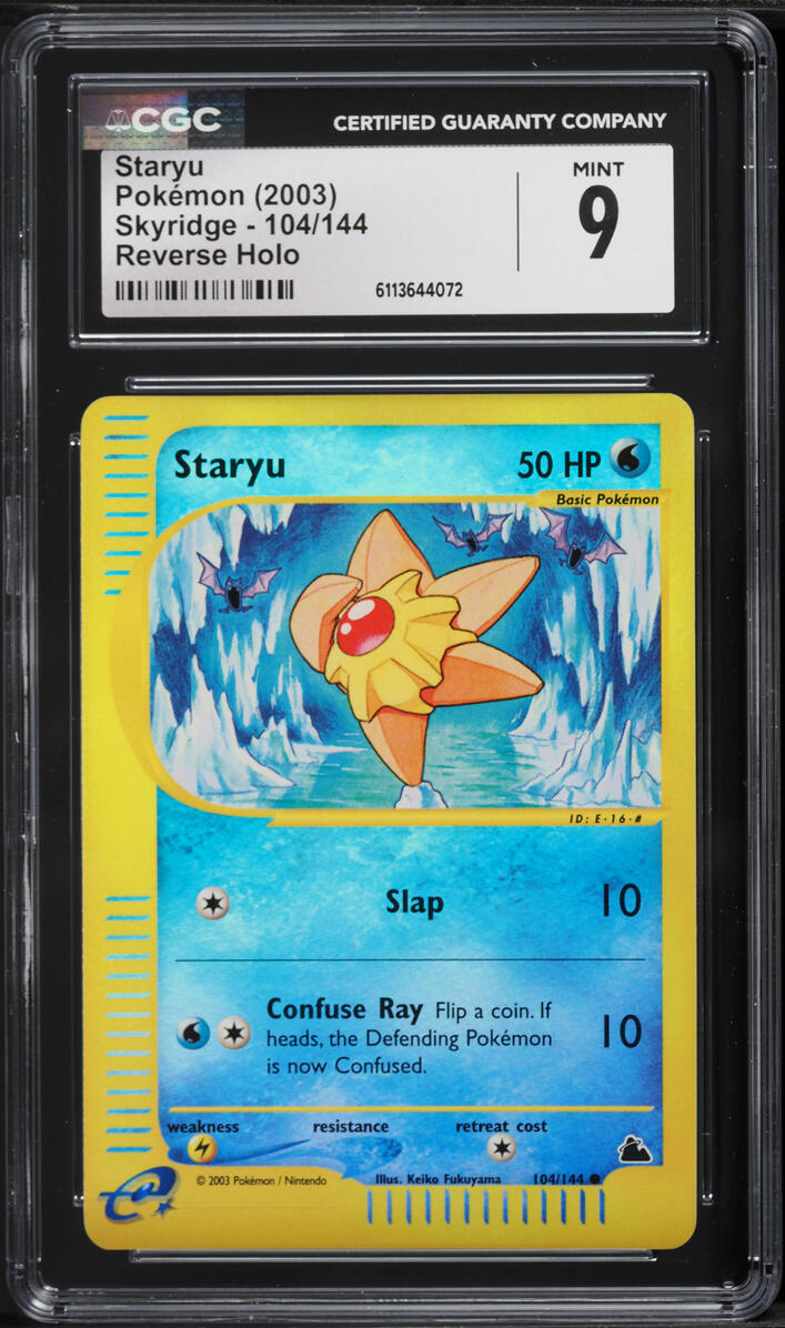 2003 Pokemon Skyridge Reverse Holo Staryu #104 CGC 9 MINT