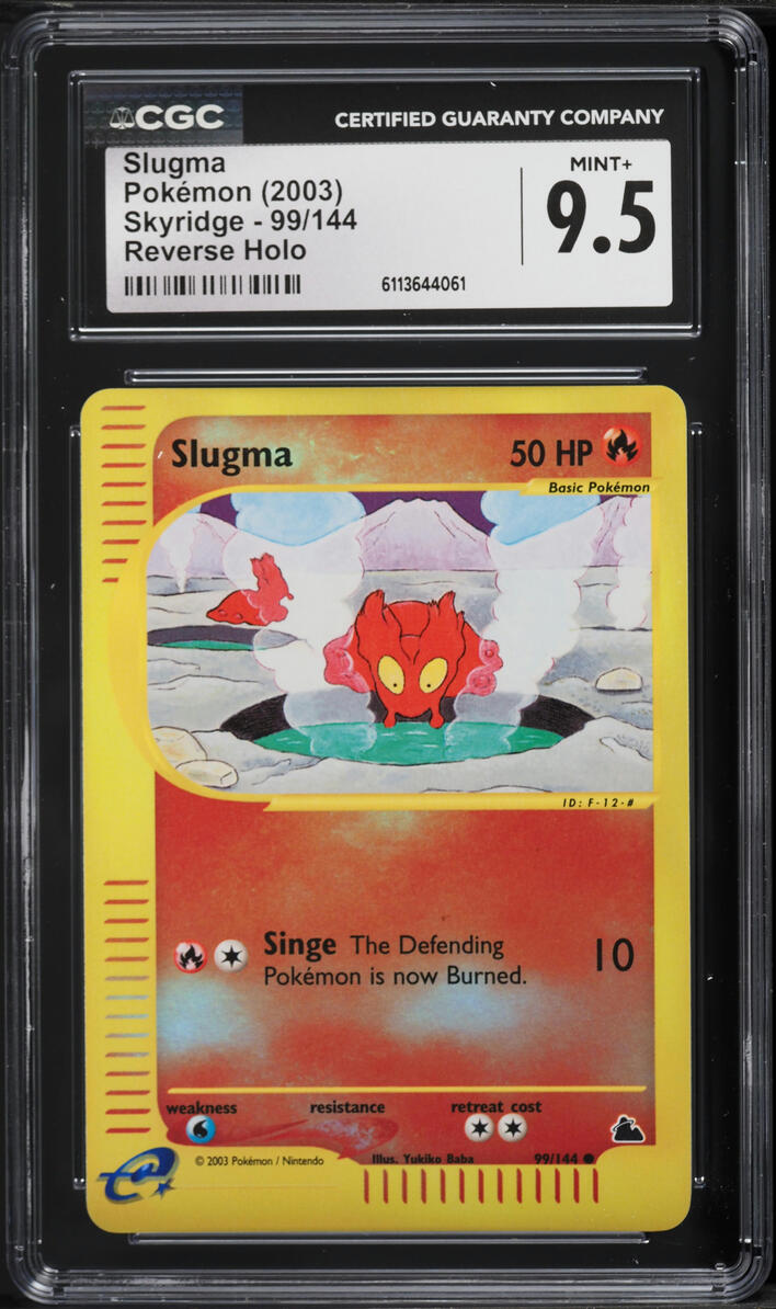 2003 Pokemon Skyridge Reverse Holo Slugma #99 CGC 9.5 MINT+