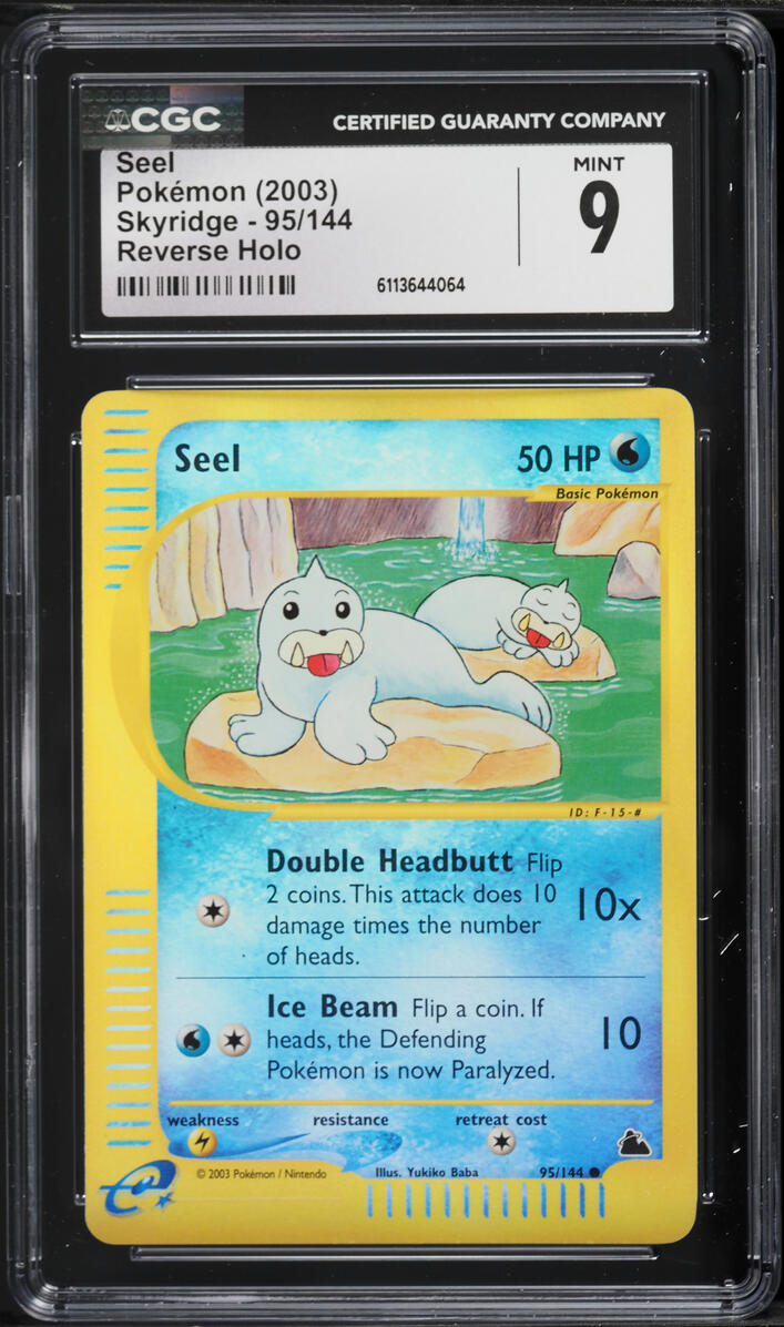 2003 Pokemon Skyridge Reverse Holo Seel #95 CGC 9 MINT