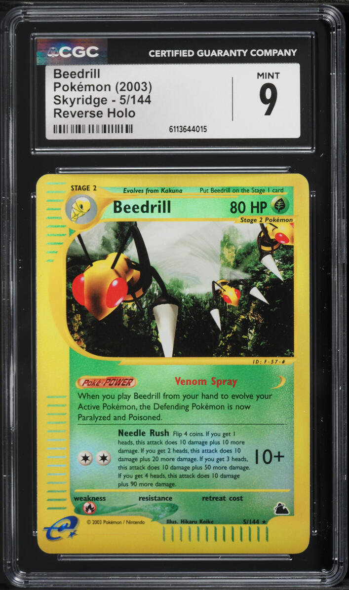 2003 Pokemon Skyridge Reverse Holo Beedrill #5 CGC 9 MINT