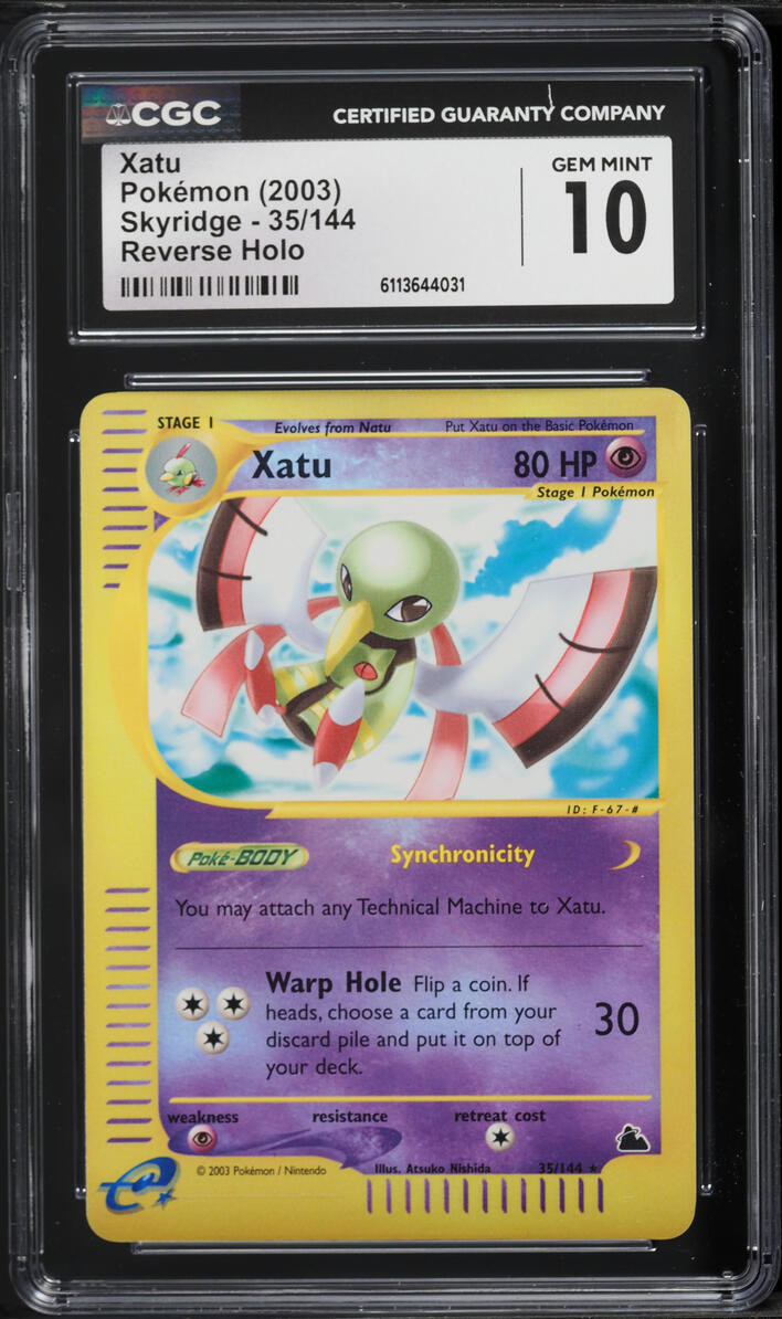 2003 Pokemon Skyridge Reverse Holo Xatu #35 CGC 10 GEM MINT
