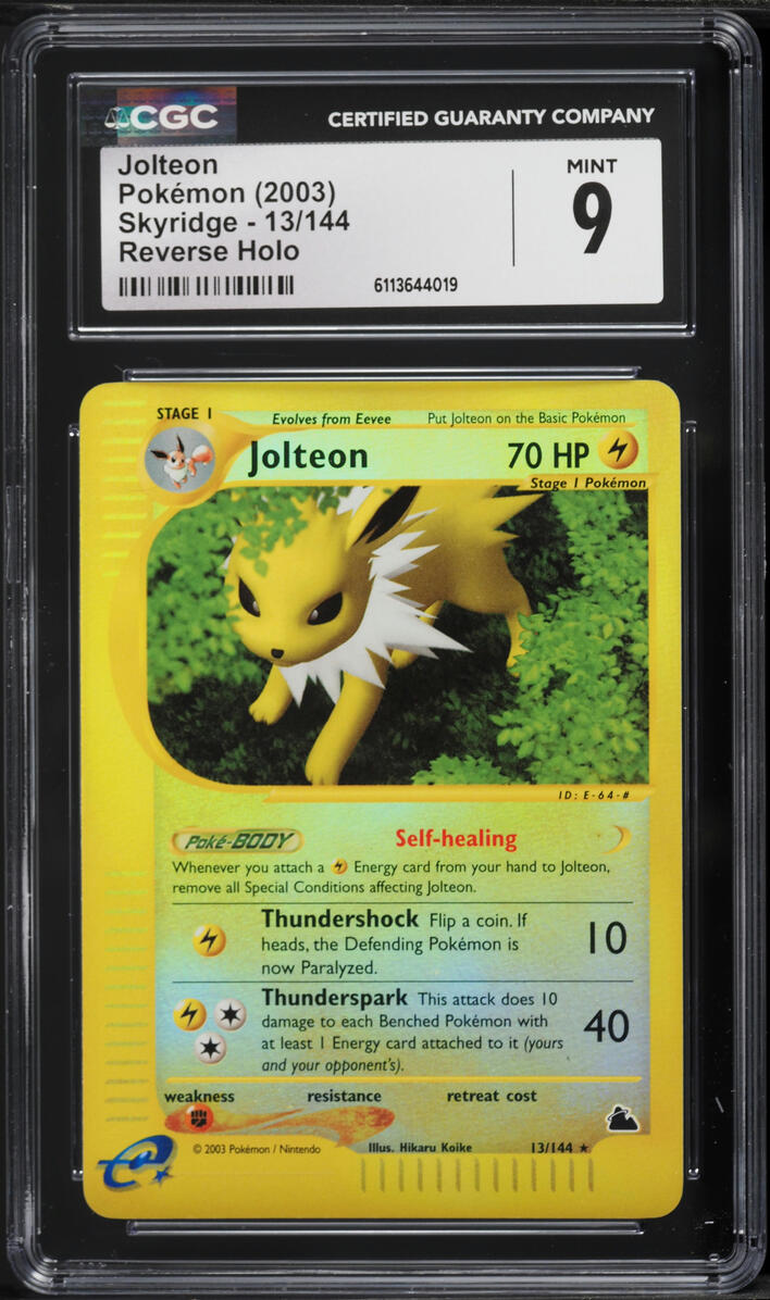 2003 Pokemon Skyridge Reverse Holo Jolteon #13 CGC 9 MINT