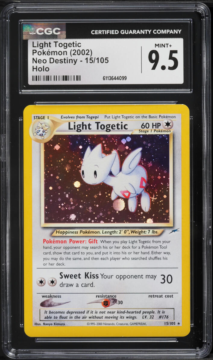 2002 Pokemon Neo Destiny Holo Light Togetic #15 CGC 9.5 MINT+