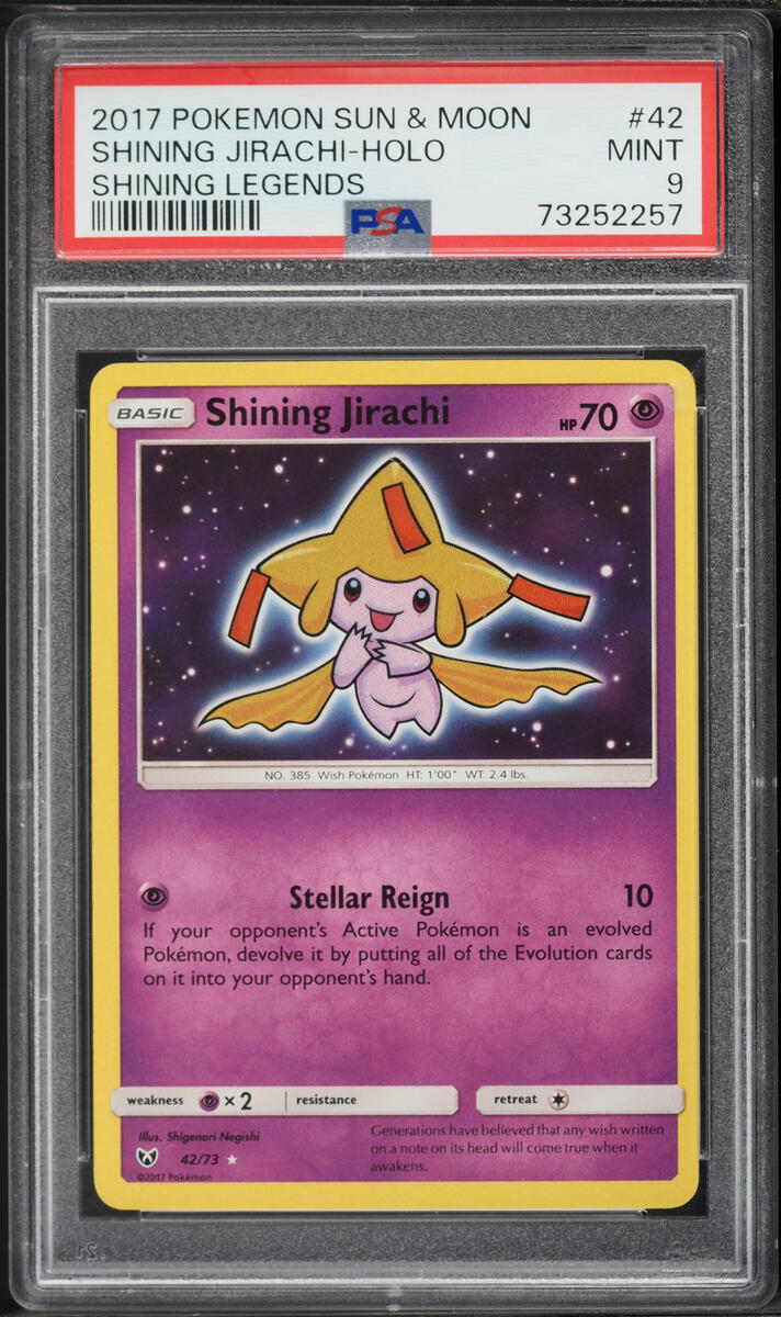 2017 Pokemon Sun & Moon Legends Holo Shining Jirachi #42 PSA 9 MINT