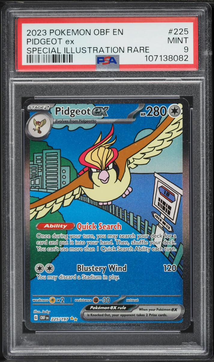2023 Pokemon Scarlet & Violet Obsidian Flames SIR Pidgeot EX #225 PSA 9 MINT