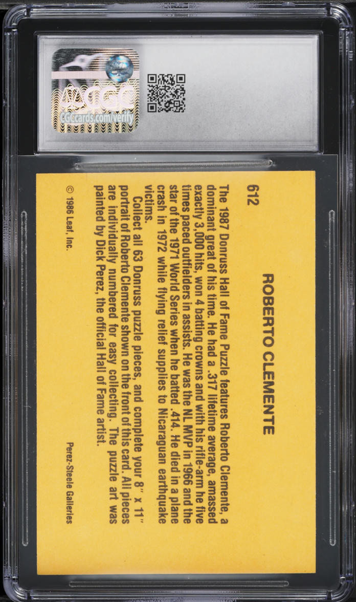 1987 Donruss Roberto Clemente #612 CGC 7 NRMT