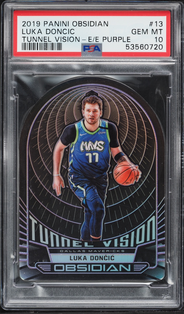 2019 Panini Obsidian Tunnel Vision Electric Etch Purple Die-Cut Luka Doncic /50 #13 PSA 10 GEM