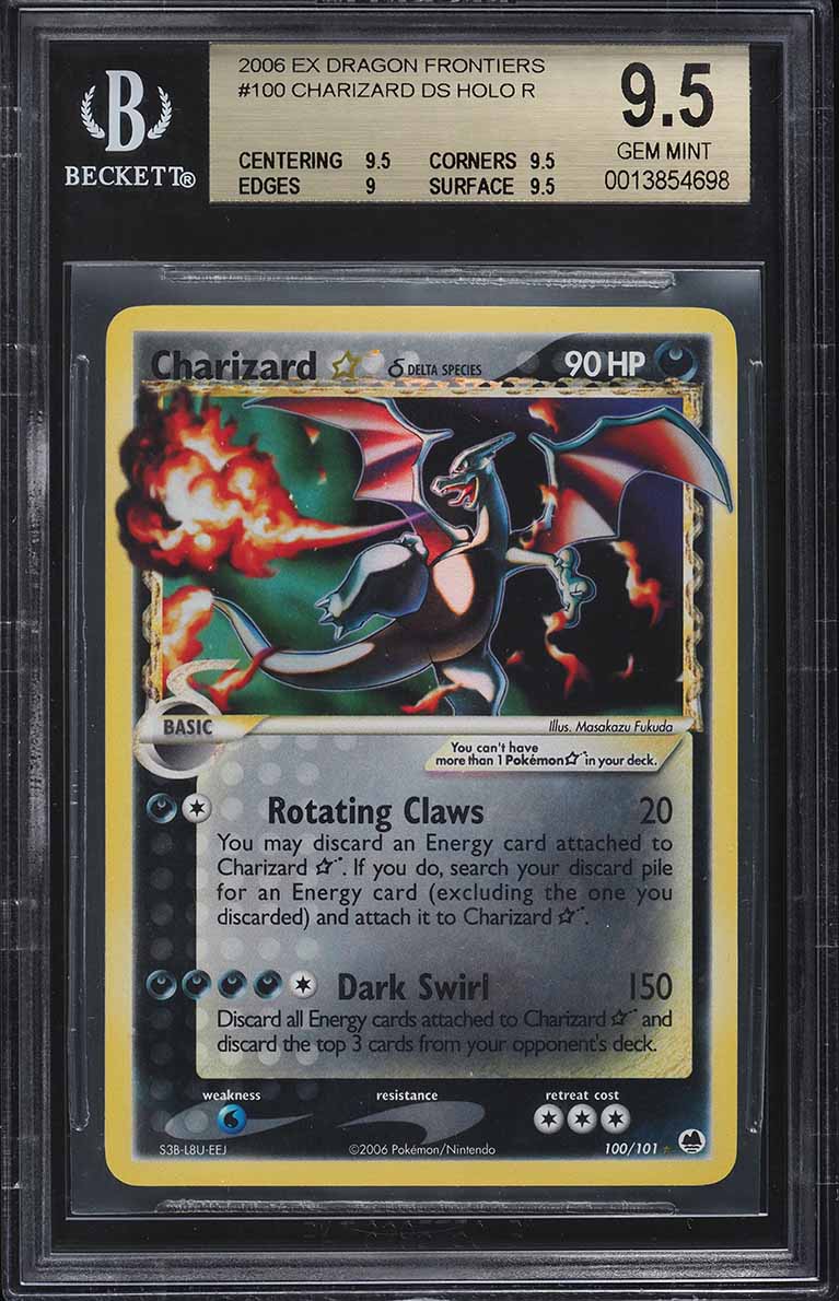 2006 Pokemon EX Dragon Frontiers Holo Charizard Gold Star #100 BGS 9.5 GEM MINT