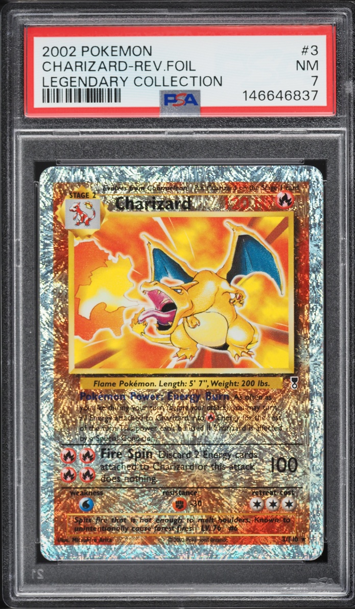 2002 Pokemon Legendary Collection Reverse Holo Charizard #3 PSA 7 NRMT