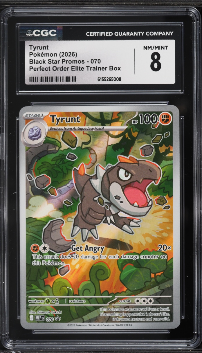 2026 Pokemon Mega Promo Perfect Order Elite Trainer Box Full Art Tyrunt #070 CGC 8 NM-MT